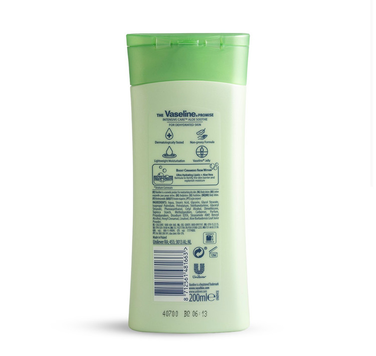 لوسیون بدن وازلین مدلAloe soothe حجم ۲۰۰ میل