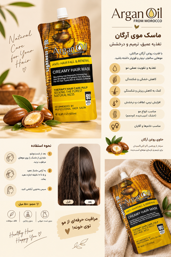 ماسک مو آرگان لایتنس